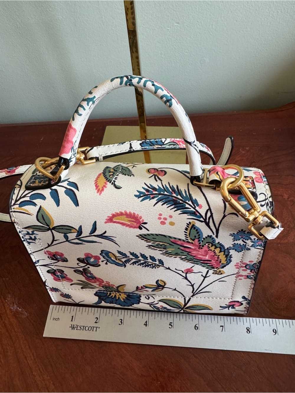 Tory Burch White Floral Mini Satchel with Dustbag - Picture 3 of 9